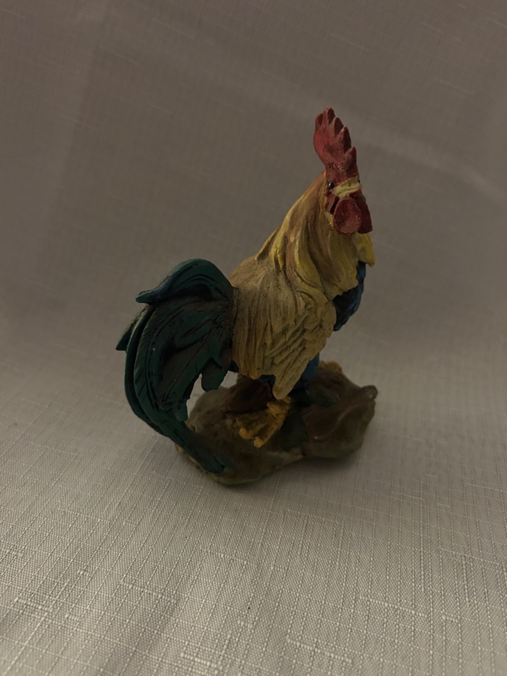 Painted Rooster Figurine - Multicolor Ceramic Decor